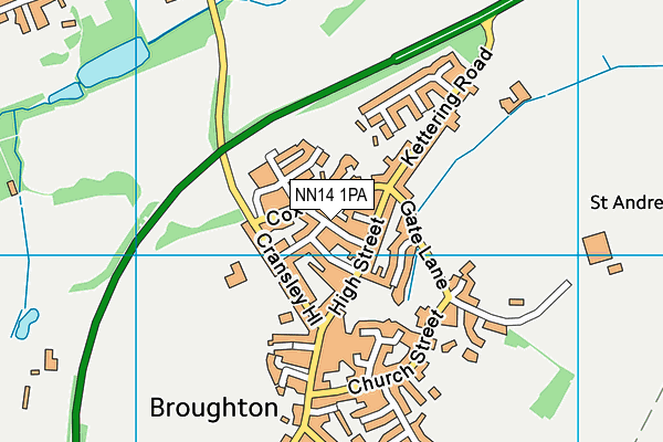 NN14 1PA map - OS VectorMap District (Ordnance Survey) NN14 1PA map - OS VectorMap District (Ordnance Survey)
