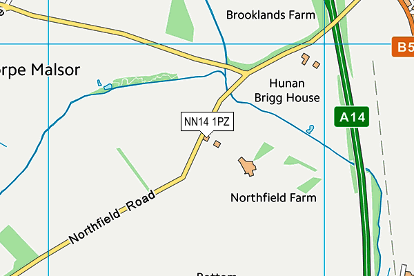 NN14 1PZ map - OS VectorMap District (Ordnance Survey)