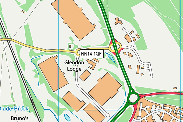 NN14 1QF map - OS VectorMap District (Ordnance Survey)
