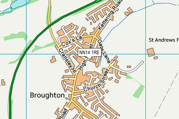 NN14 1RE map - OS VectorMap District (Ordnance Survey)