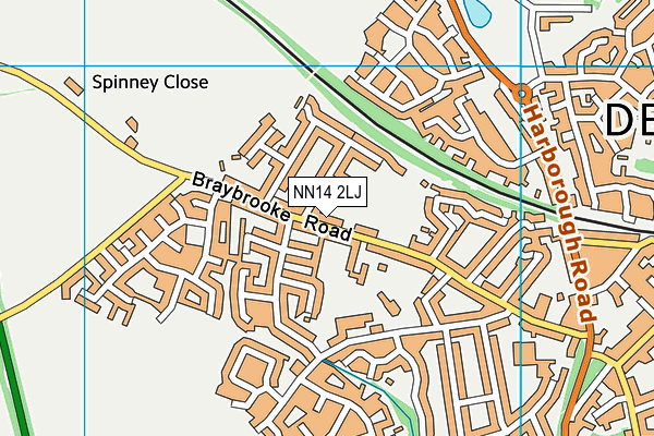 NN14 2LJ map - OS VectorMap District (Ordnance Survey)
