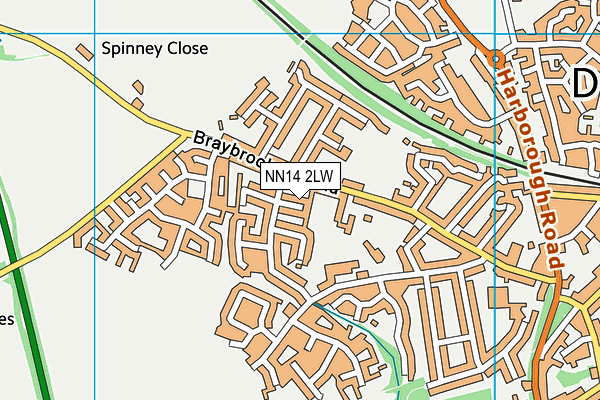 NN14 2LW map - OS VectorMap District (Ordnance Survey) NN14 2LW map - OS VectorMap District (Ordnance Survey)