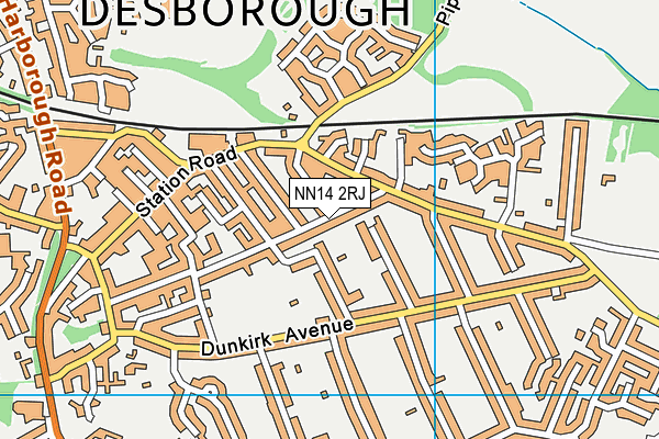 NN14 2RJ map - OS VectorMap District (Ordnance Survey)