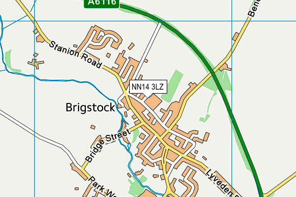 NN14 3LZ map - OS VectorMap District (Ordnance Survey)