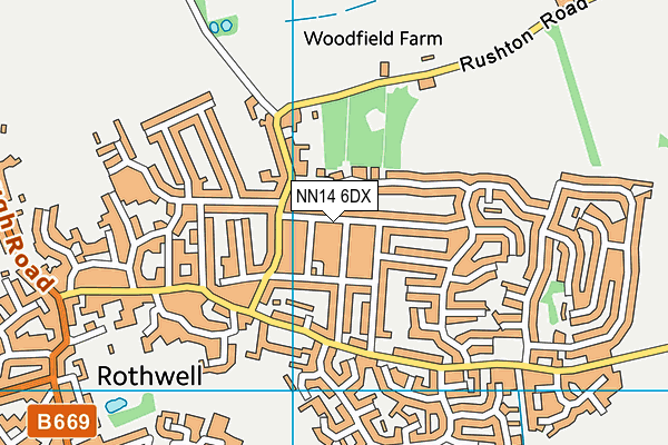 NN14 6DX map - OS VectorMap District (Ordnance Survey)
