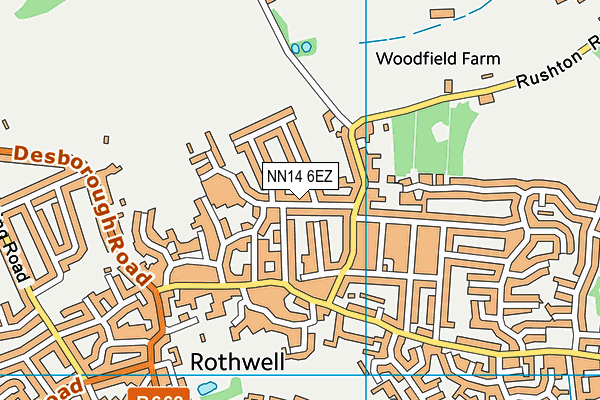 NN14 6EZ map - OS VectorMap District (Ordnance Survey)