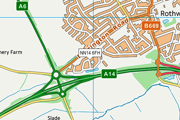NN14 6FH map - OS VectorMap District (Ordnance Survey)