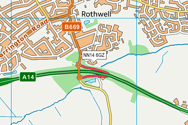 NN14 6GZ map - OS VectorMap District (Ordnance Survey) NN14 6GZ map - OS VectorMap District (Ordnance Survey)