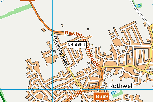 NN14 6HU map - OS VectorMap District (Ordnance Survey)