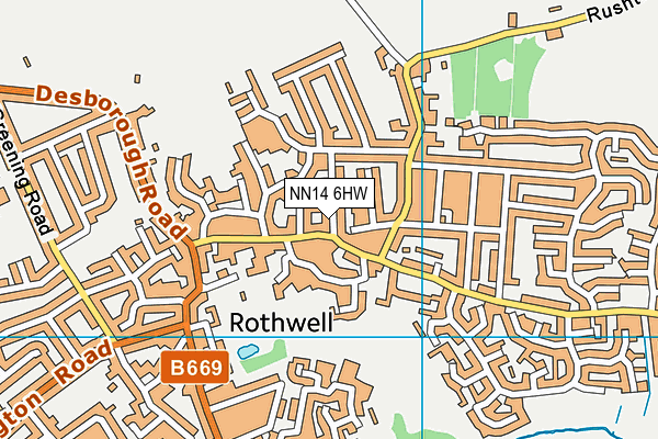 NN14 6HW map - OS VectorMap District (Ordnance Survey)
