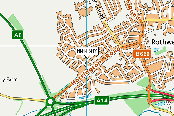 NN14 6HY map - OS VectorMap District (Ordnance Survey) NN14 6HY map - OS VectorMap District (Ordnance Survey)