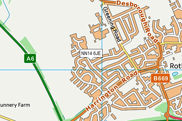 NN14 6JE map - OS VectorMap District (Ordnance Survey) NN14 6JE map - OS VectorMap District (Ordnance Survey)