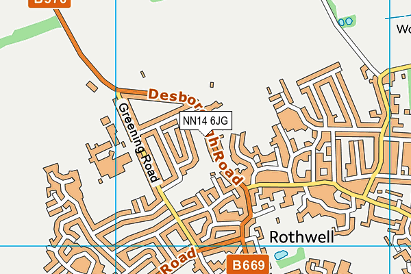 NN14 6JG map - OS VectorMap District (Ordnance Survey)