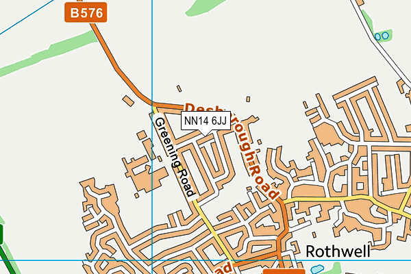 NN14 6JJ map - OS VectorMap District (Ordnance Survey)