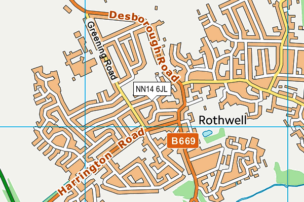 NN14 6JL map - OS VectorMap District (Ordnance Survey)