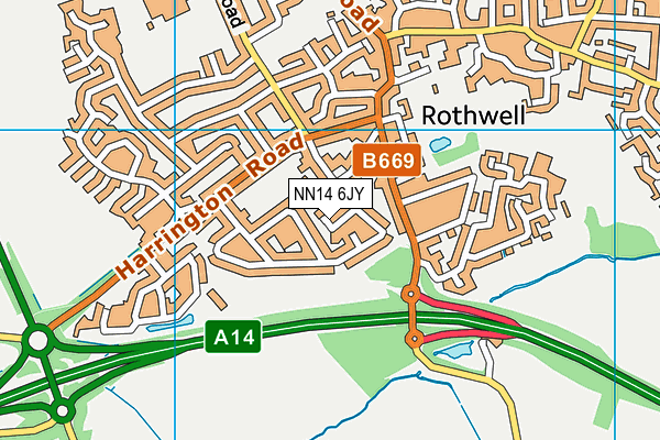 NN14 6JY map - OS VectorMap District (Ordnance Survey)