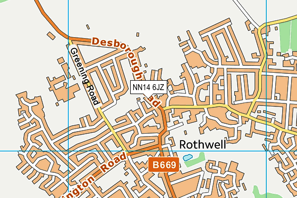 NN14 6JZ map - OS VectorMap District (Ordnance Survey)