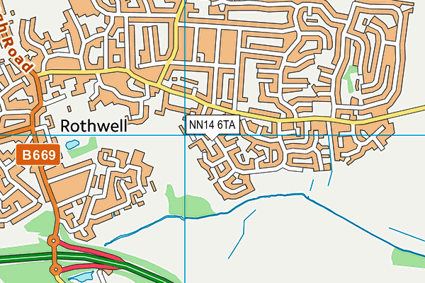 NN14 6TA map - OS VectorMap District (Ordnance Survey)
