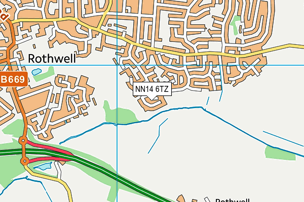 NN14 6TZ map - OS VectorMap District (Ordnance Survey)