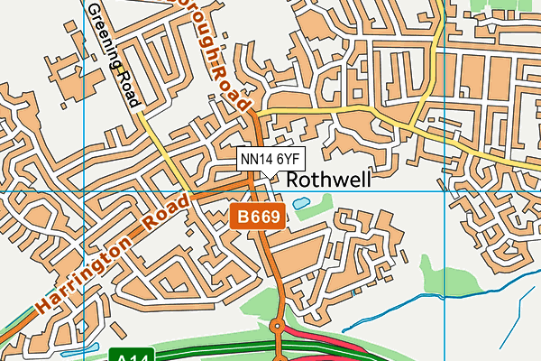 NN14 6YF map - OS VectorMap District (Ordnance Survey)