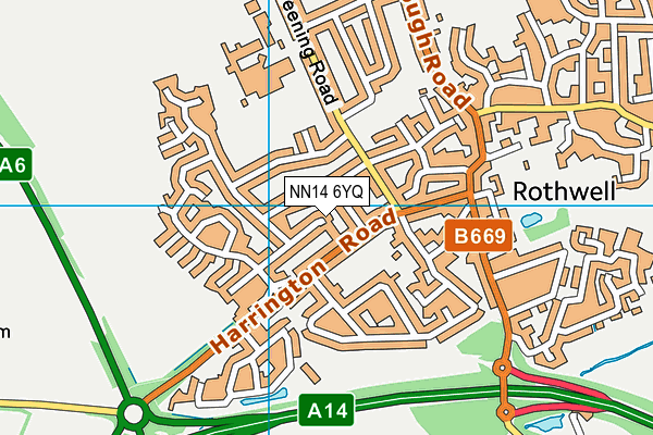 NN14 6YQ map - OS VectorMap District (Ordnance Survey) NN14 6YQ map - OS VectorMap District (Ordnance Survey)
