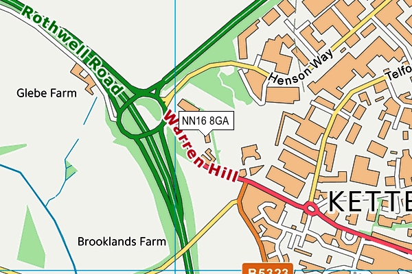 NN16 8GA map - OS VectorMap District (Ordnance Survey) NN16 8GA map - OS VectorMap District (Ordnance Survey)
