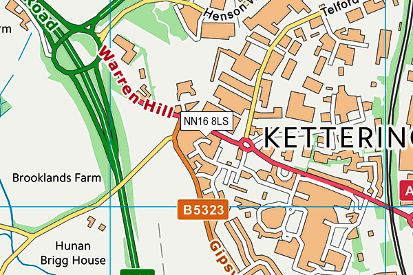 NN16 8LS map - OS VectorMap District (Ordnance Survey)
