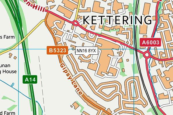 NN16 8YX map - OS VectorMap District (Ordnance Survey) NN16 8YX map - OS VectorMap District (Ordnance Survey)
