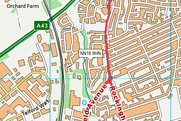 NN16 9HN map - OS VectorMap District (Ordnance Survey)