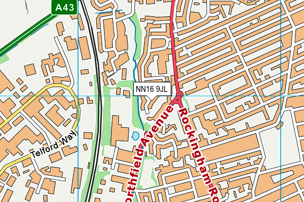 NN16 9JL map - OS VectorMap District (Ordnance Survey)