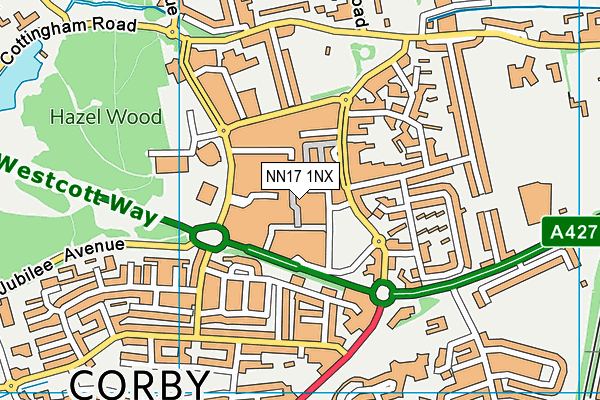 NN17 1NX map - OS VectorMap District (Ordnance Survey)