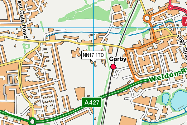 NN17 1TD map - OS VectorMap District (Ordnance Survey)