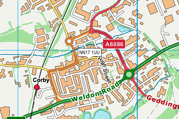 NN17 1UU map - OS VectorMap District (Ordnance Survey) NN17 1UU map - OS VectorMap District (Ordnance Survey)