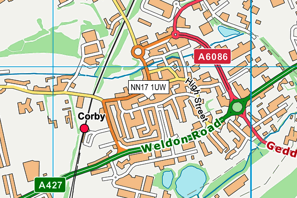 NN17 1UW map - OS VectorMap District (Ordnance Survey) NN17 1UW map - OS VectorMap District (Ordnance Survey)