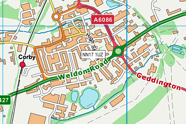 NN17 1UZ map - OS VectorMap District (Ordnance Survey)