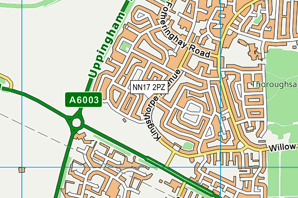 NN17 2PZ map - OS VectorMap District (Ordnance Survey)