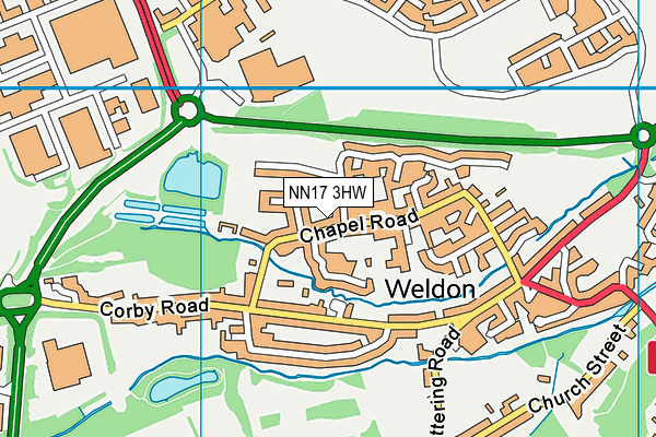 NN17 3HW map - OS VectorMap District (Ordnance Survey)