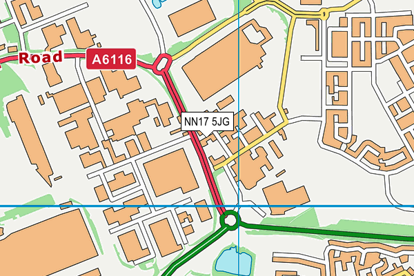 NN17 5JG map - OS VectorMap District (Ordnance Survey)