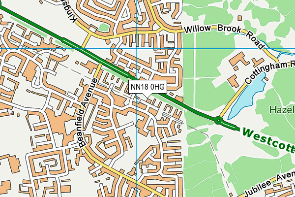 NN18 0HG map - OS VectorMap District (Ordnance Survey)