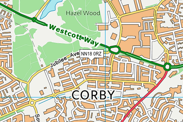 NN18 0RZ map - OS VectorMap District (Ordnance Survey)