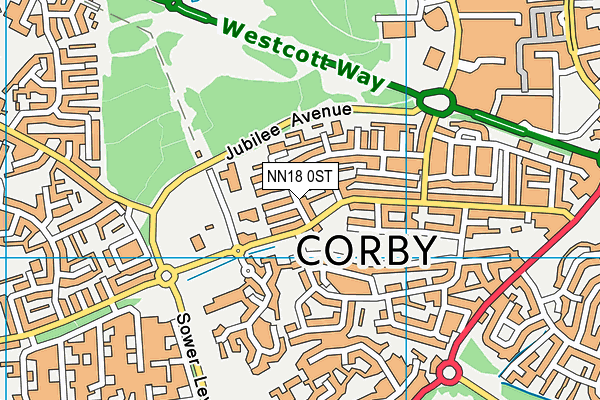 NN18 0ST map - OS VectorMap District (Ordnance Survey)