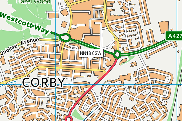NN18 0SW map - OS VectorMap District (Ordnance Survey)