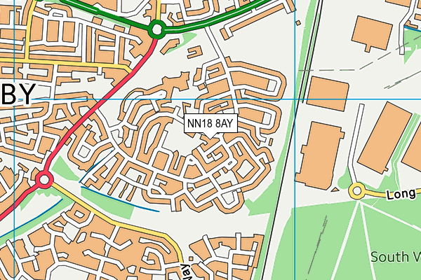 NN18 8AY map - OS VectorMap District (Ordnance Survey) NN18 8AY map - OS VectorMap District (Ordnance Survey)