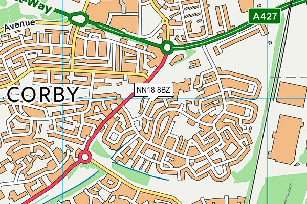 NN18 8BZ map - OS VectorMap District (Ordnance Survey) NN18 8BZ map - OS VectorMap District (Ordnance Survey)