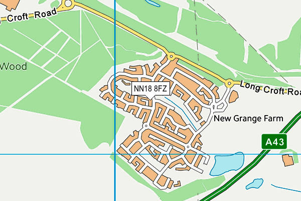 NN18 8FZ map - OS VectorMap District (Ordnance Survey) NN18 8FZ map - OS VectorMap District (Ordnance Survey)