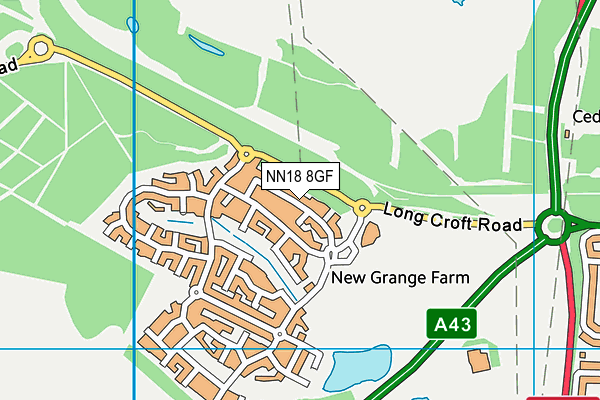 NN18 8GF map - OS VectorMap District (Ordnance Survey) NN18 8GF map - OS VectorMap District (Ordnance Survey)