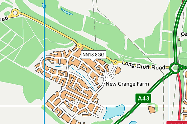 NN18 8GG map - OS VectorMap District (Ordnance Survey)