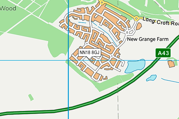NN18 8GJ map - OS VectorMap District (Ordnance Survey) NN18 8GJ map - OS VectorMap District (Ordnance Survey)