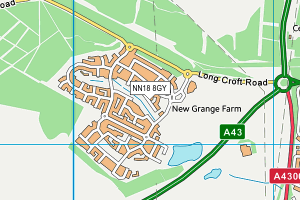 NN18 8GY map - OS VectorMap District (Ordnance Survey) NN18 8GY map - OS VectorMap District (Ordnance Survey)