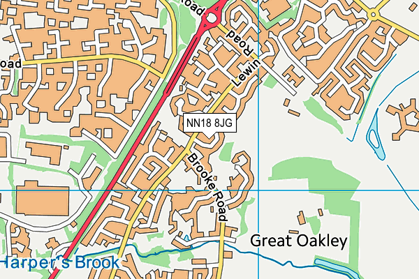 NN18 8JG map - OS VectorMap District (Ordnance Survey) NN18 8JG map - OS VectorMap District (Ordnance Survey)